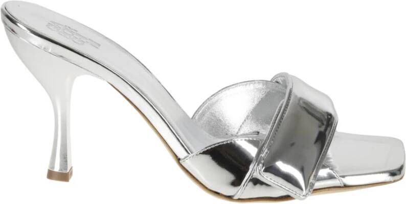 Gia Borghini Zilveren Synthetische Patent Sandaal Gray Dames