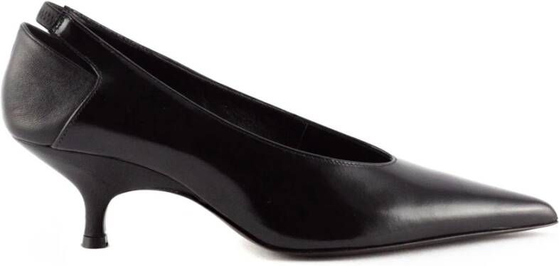 Gia Borghini Zwarte Glanzende Leren Kitten Hak Pumps