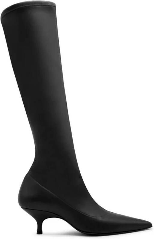 Gia Borghini Zwarte Kitten Heel Puntige Neus Laarzen