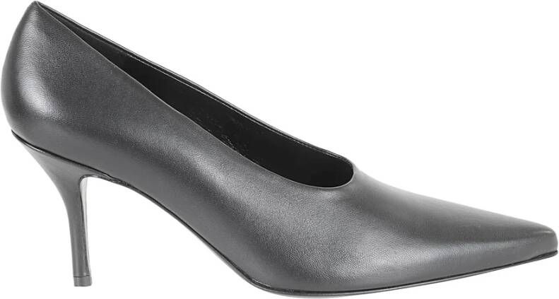 Gia Borghini Zwarte Leren Elegante Pumps Gray Dames