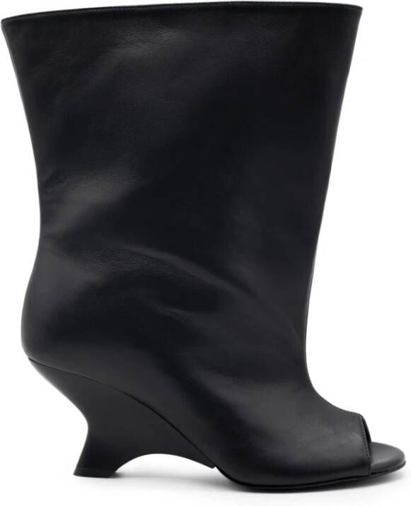 Gia Borghini Zwarte Leren Laarzen