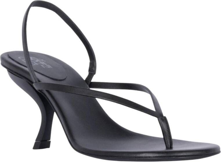 Gia Borghini Zwarte Leren Sandalen Aurora Stijl