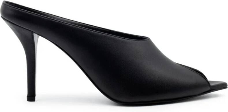 Gia Borghini Zwarte leren sandalen met 85mm hak