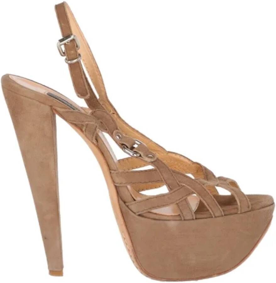 Giambattista Valli Pre-owned Suede sandals Beige Dames