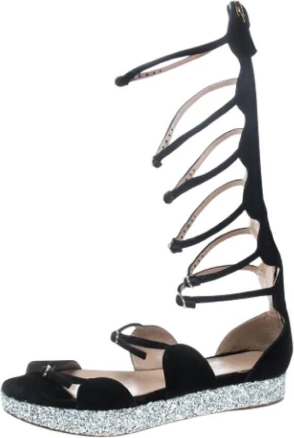 Giambattista Valli Pre-owned Suede sandals Black Dames