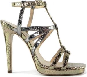 Giampaolo Viozzi Pitone print sandaal Geel Dames