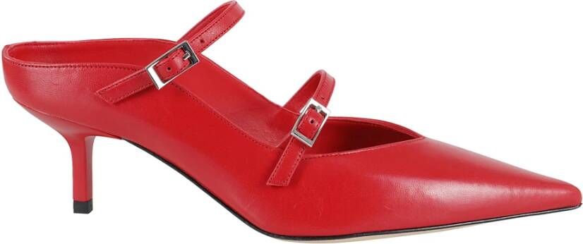 Giampaolo Viozzi Rode leren pumps met dubbele gesp