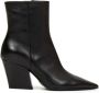 Giampaolo Viozzi Zwarte leren enkellaars Asymmetrische hak Black Dames - Thumbnail 1