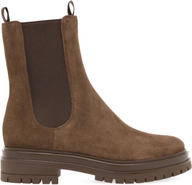 Gianvito Rossi Bruine Suède Elastische Laarzen