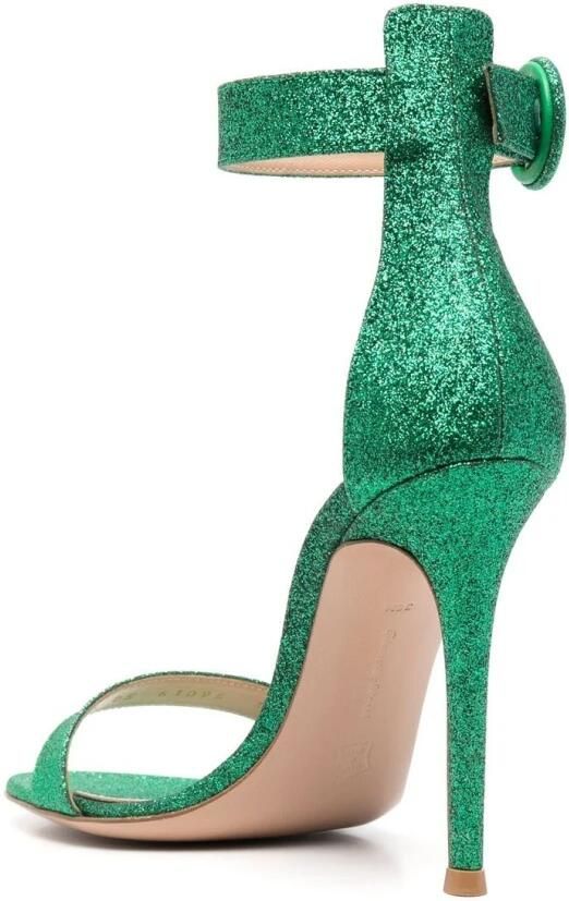 Gianvito Rossi Groene Glitter Sandalen Portofino Stijl - Foto 3