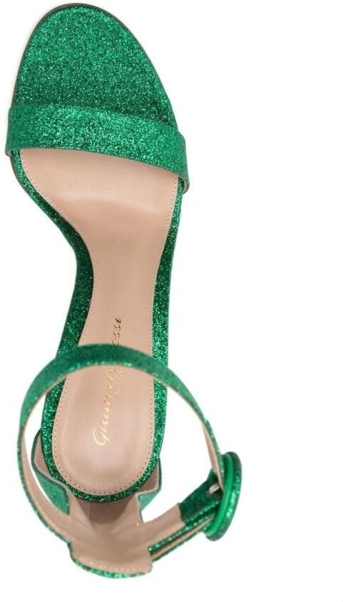 Gianvito Rossi Groene Glitter Sandalen Portofino Stijl - Foto 4