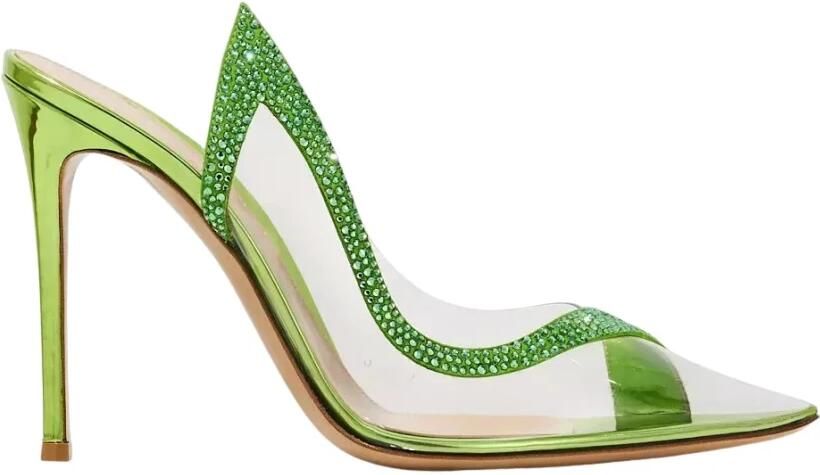 Gianvito Rossi Groene Kristal Stiletto Hortensia