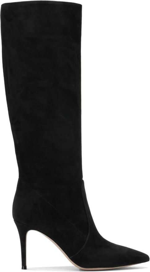 Gianvito Rossi Hansen 85 Suede Pointed Toe High Heel Laarzen