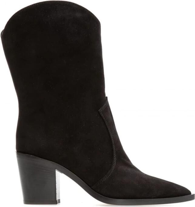 Gianvito Rossi Boots Denver Suede Texan Boots in zwart