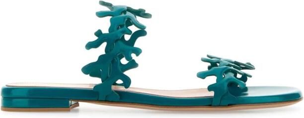 Gianvito Rossi Ocean Coral Embellished Flat Sandal