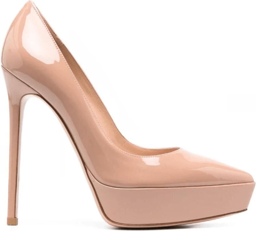 Gianvito Rossi Perzikroze Platform Pumps van Lakleer