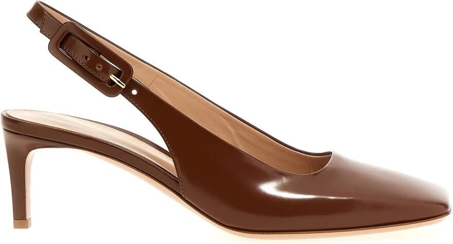 Gianvito Rossi Hoge hakken 'Ric' Slingbacks in bruin
