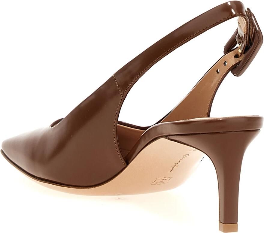 Gianvito Rossi Hoge hakken 'Ric' Slingbacks in bruin - Foto 3
