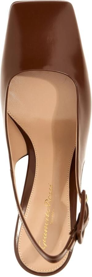 Gianvito Rossi Hoge hakken 'Ric' Slingbacks in bruin - Foto 4