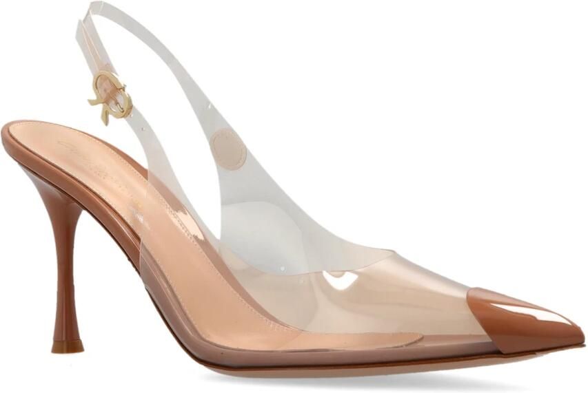 Gianvito Rossi Hoge hakken Diana 85 In Pvc Pumps Slingback in beige - Foto 11