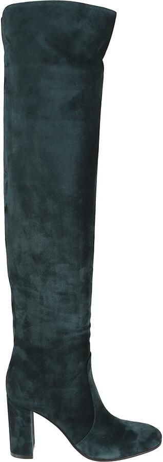 Gianvito Rossi Suede Glen Cuissard Blokhak Laars