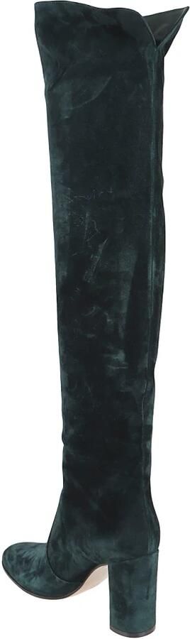 Gianvito Rossi Suede Glen Cuissard Blokhak Laars - Foto 2