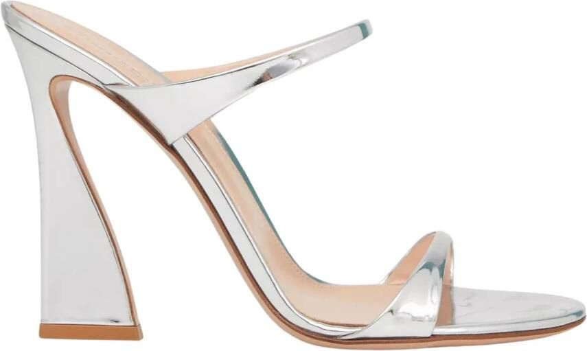 Gianvito Rossi Zilveren Strappy Hoge Hak Sandalen