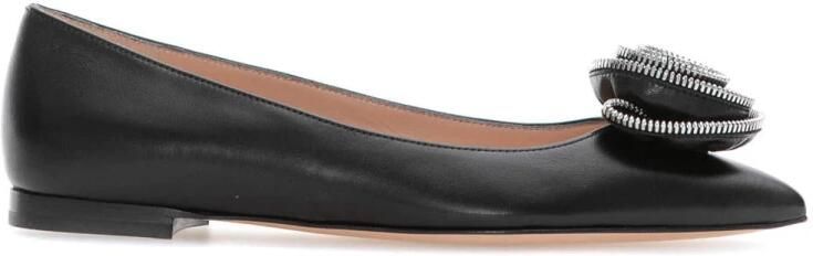 Gianvito Rossi Zwarte Leren Ballerina