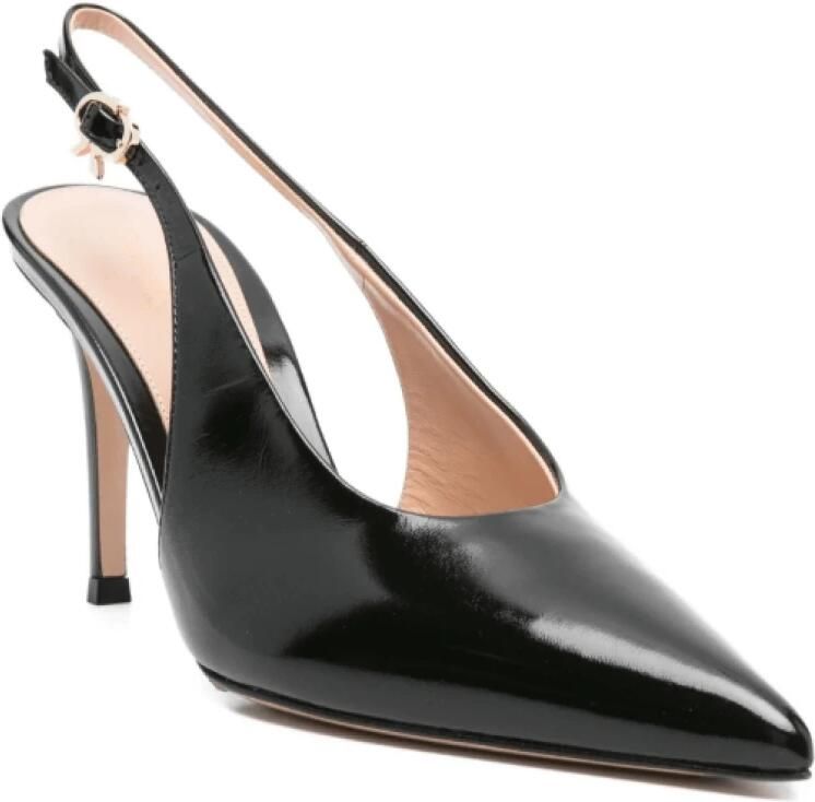 Gianvito Rossi Zwarte Leren Slingback Stiletto Pumps - Foto 3