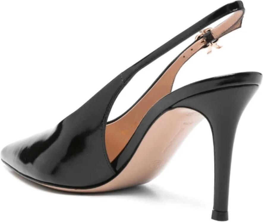 Gianvito Rossi Zwarte Leren Slingback Stiletto Pumps - Foto 2