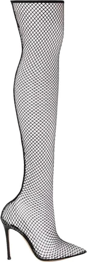Gianvito Rossi Zwarte Mesh Knielaarzen