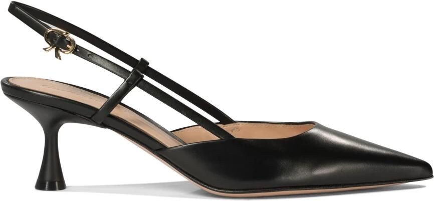 Gianvito Rossi Zwarte Pumps met Gouden Lintgesp