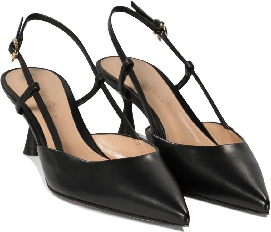Gianvito Rossi Zwarte Pumps met Gouden Lintgesp - Foto 3