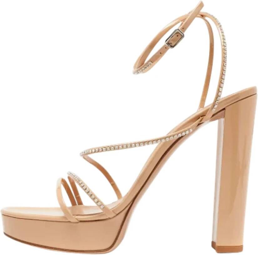 Gianvito Rossi Pre-owned Leather sandals Beige Dames