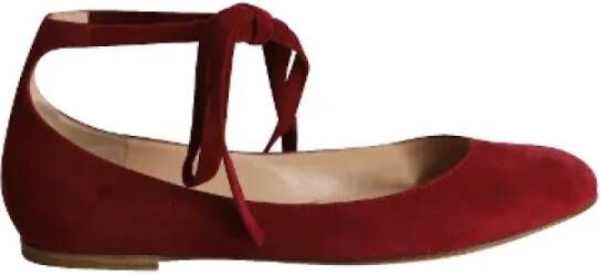 Gianvito Rossi Pre-owned Suede flats Red Dames