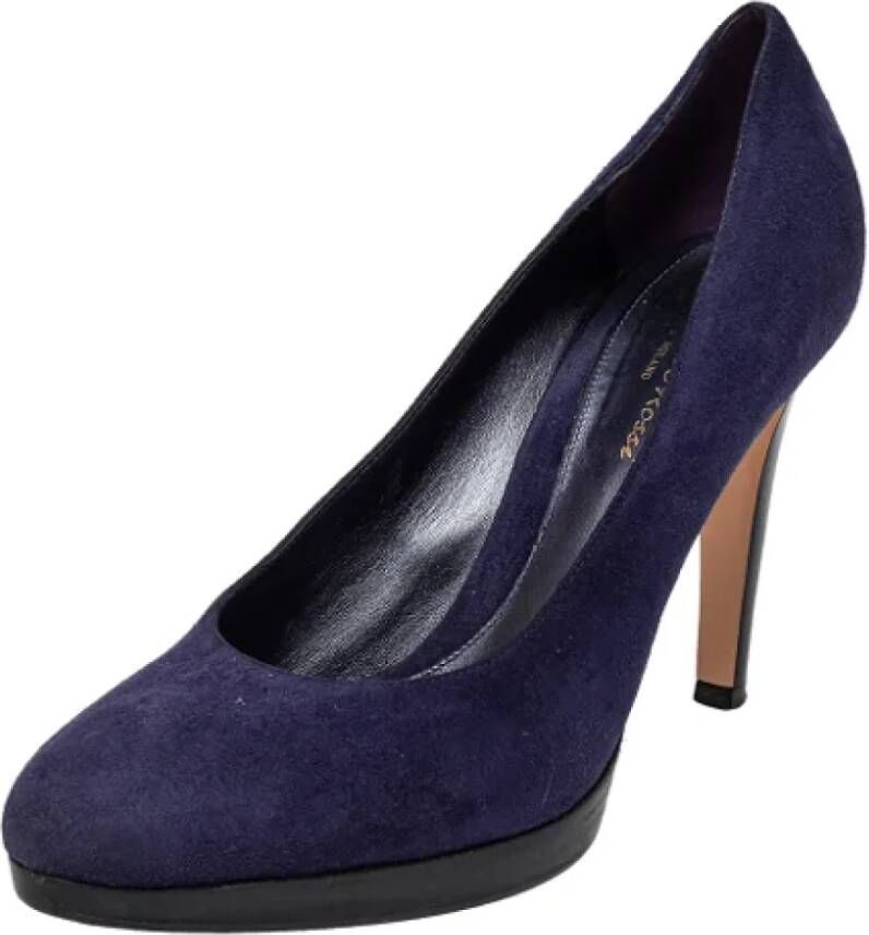 Gianvito Rossi Pre-owned Suede heels Blue Dames