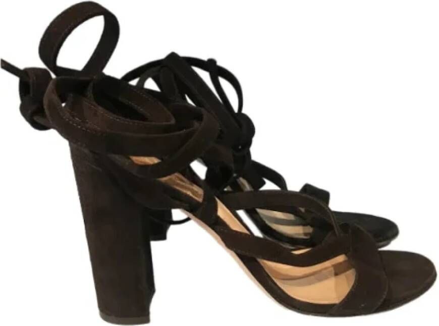 Gianvito Rossi Pre-owned Suede sandals Brown Dames