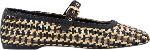 Gibaldi Bicolor Geweven Ballerina Zwart