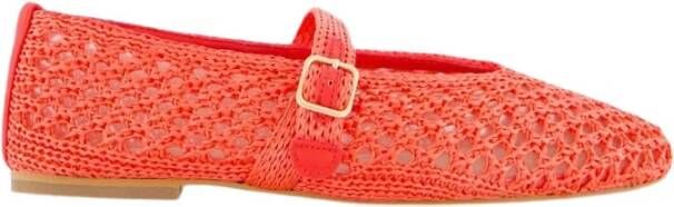 Gibaldi Raffia Ballerina Rood Schoenen