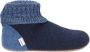 Giesswein Blauwe Gesloten Pantoffels met Bontvoering - Thumbnail 1