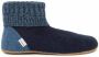 Giesswein Blauwe Gesloten Pantoffels met Bontvoering - Thumbnail 2