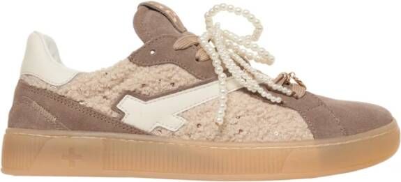 Gio+ Elegante Marrone Sneakers met pareldetails