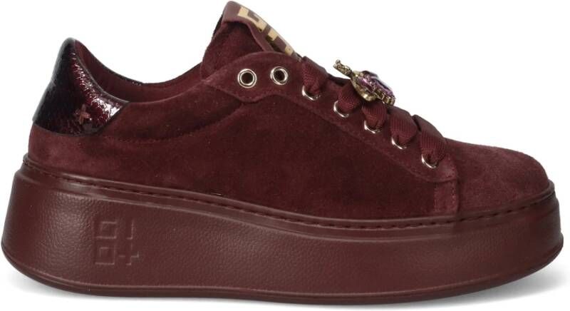 Gio+ Paarse waterafstotende sneakers met pythonprint