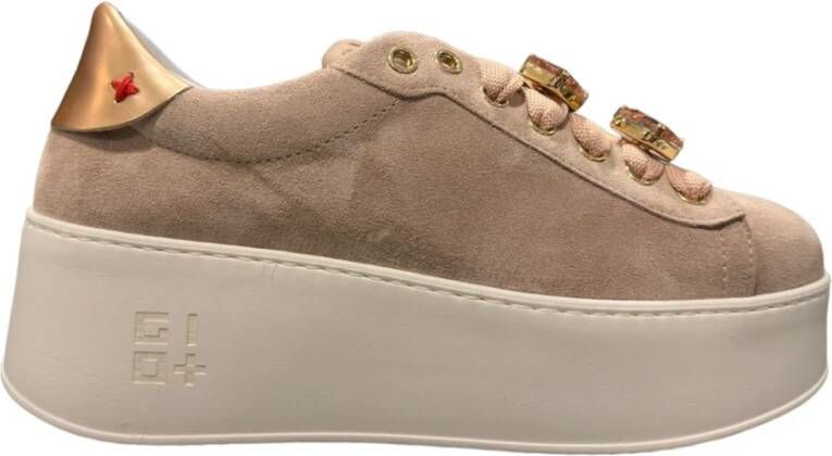 Gio+ Rose Suede Sneaker met Sieraden Pink Dames