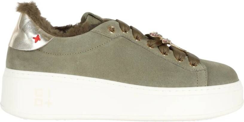 Gio+ Sneakers van suède met uitneembare binnenzool Green Dames