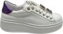 Gio+ Sneakers van verwijderbare accessoires leer met 5 cm rubberen zool White Dames - Thumbnail 1
