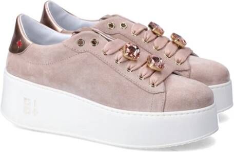 Gio+ Suède sneakers met roze details