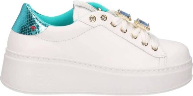 Gio+ Witte Leren Schildpad Sneakers