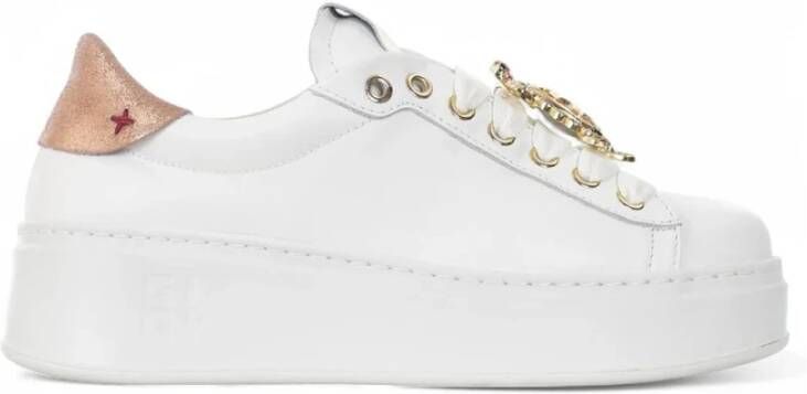 Gio+ Witte sneakers van kalfsleer met gelamineerde hak White Dames - Foto 3