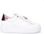 Gio+ Witte leren sneakers met gelamineerd detail White Dames - Thumbnail 1